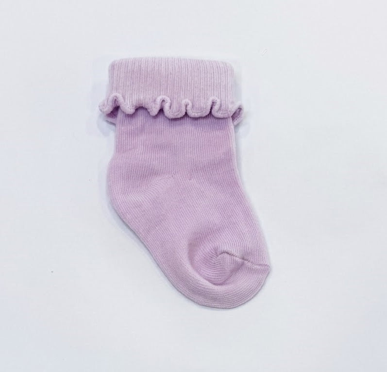 Purple Sparkle Roll Top 4 Pack Baby Socks