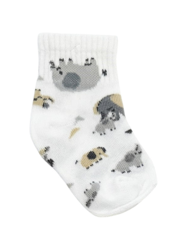 Monochrome Baby Character Socks 4 Pack