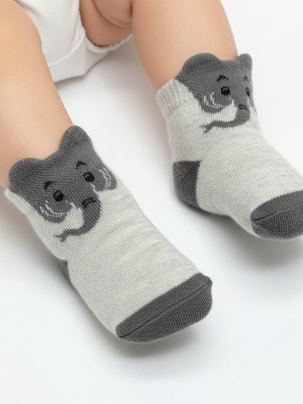 Monochrome Baby Character Socks 4 Pack