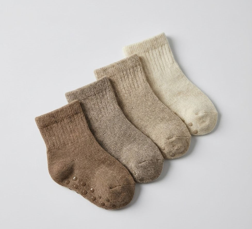 Neutral Baby Extra Thick Anti-Skid 4 Pack Socks