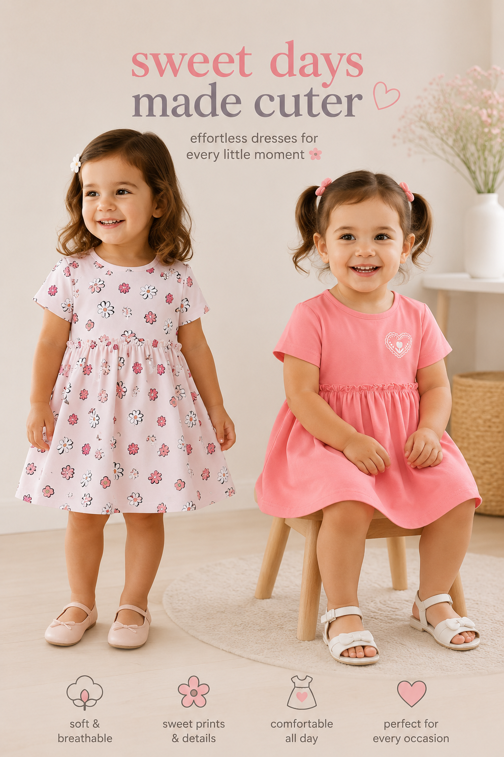 Girls Floral Puff