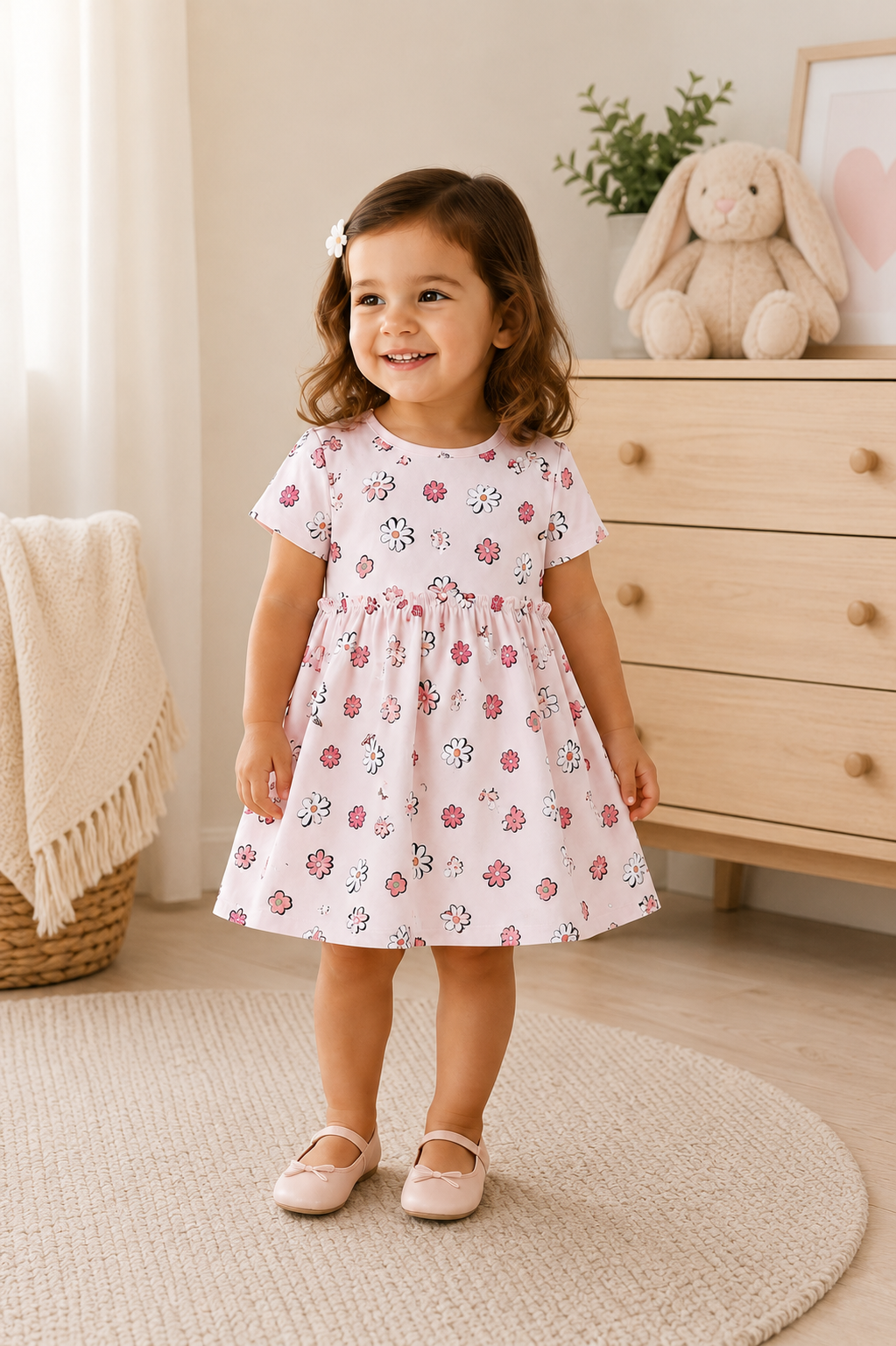 Girls Floral Puff