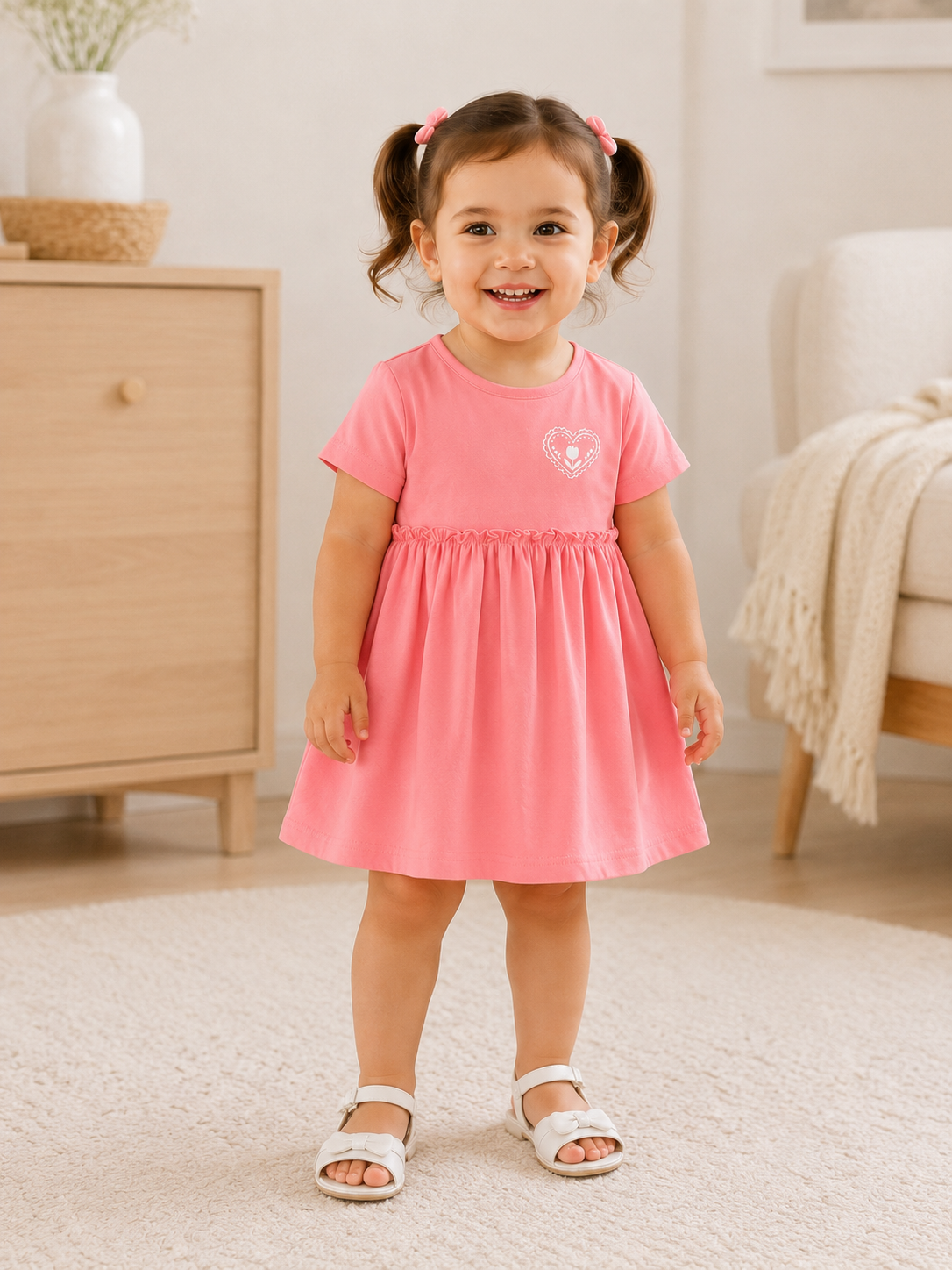 Girls Floral Puff
