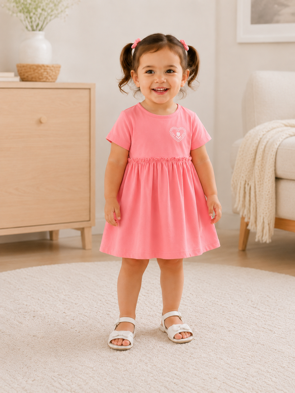 Girls Floral Puff