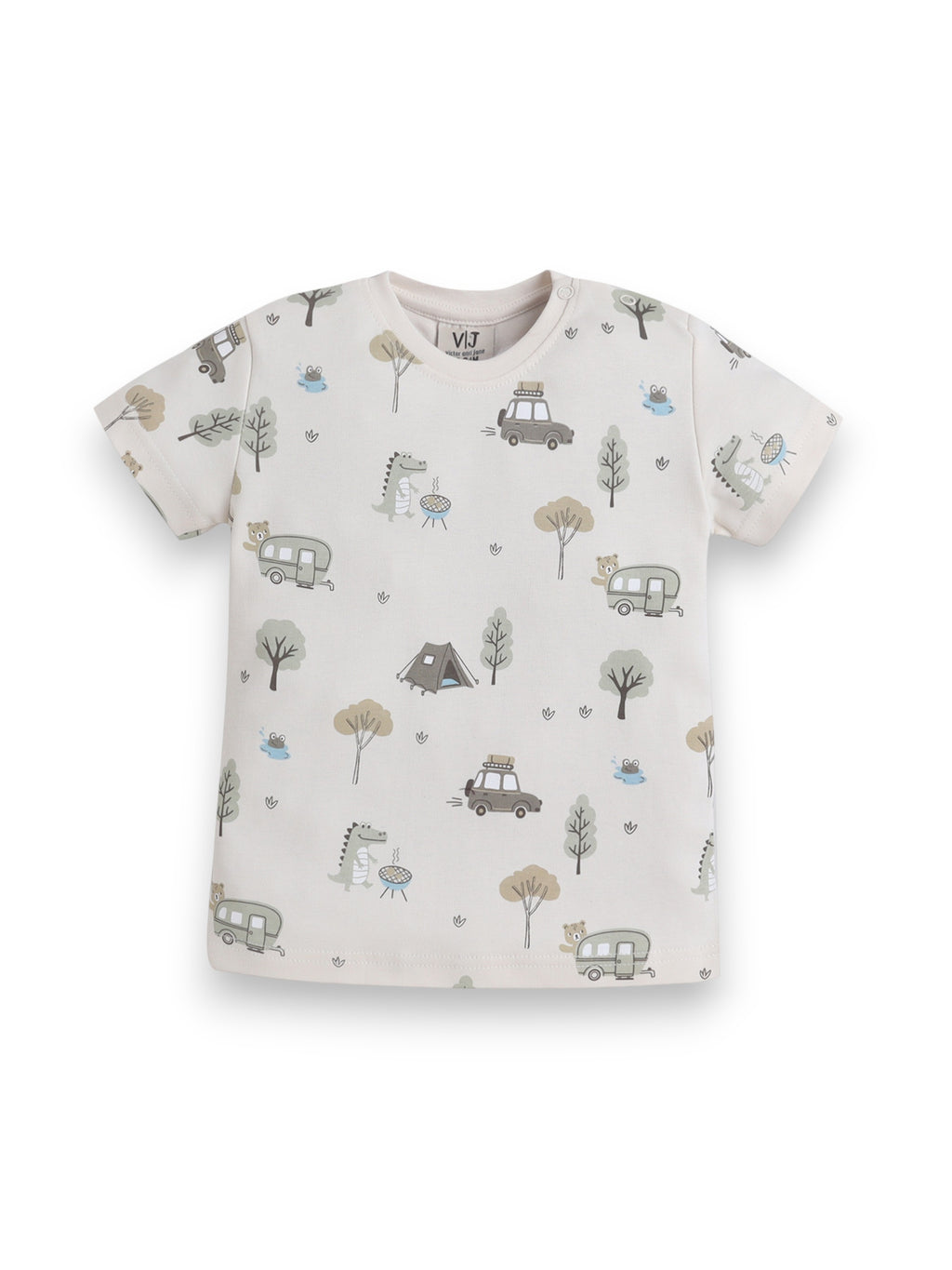 Infant Boys Animal Print Cotton Pajama Set “ Soft T-Shirt & Shorts Nightwear