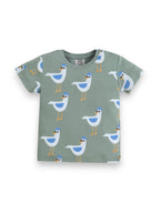 Infant Boys Bird Print Cotton Pajama Set “ Soft T-Shirt & Shorts Nightwear