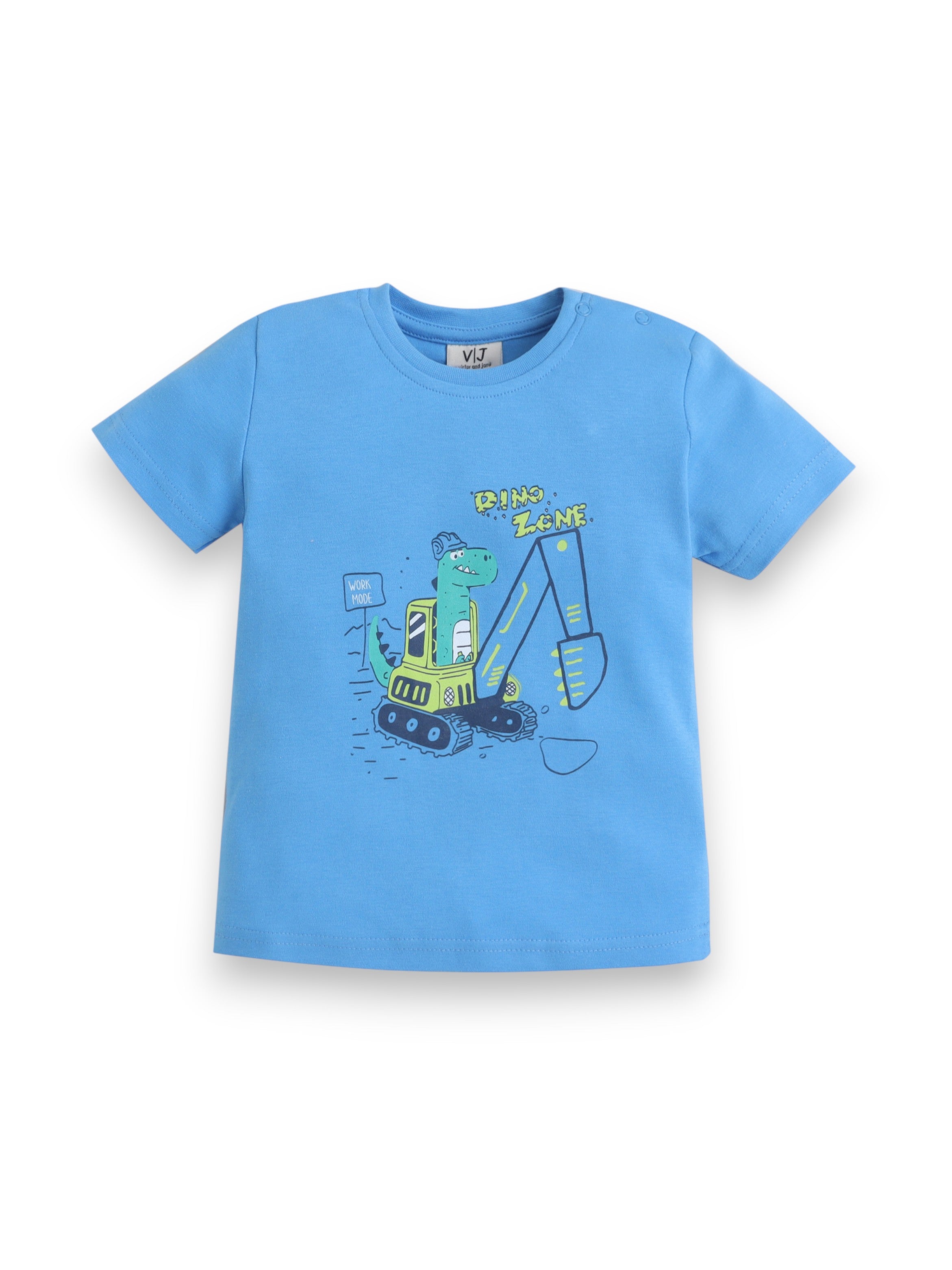 Infant Boys Dinosaur Construction Print Cotton Pajama Set “ T-Shirt & Pajama Pants Nightwear