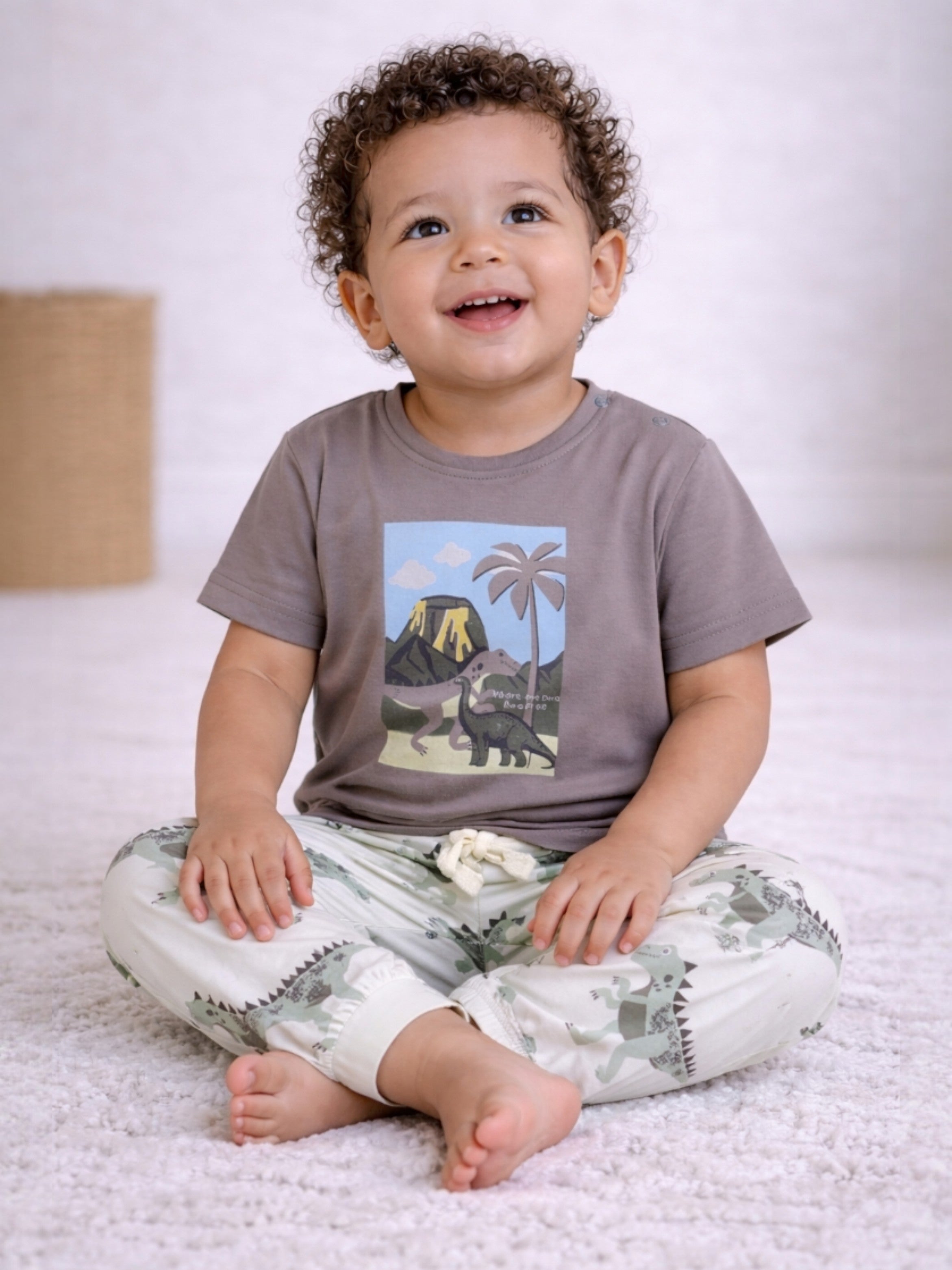 Infant Boys Nature Print Cotton Pajama Set “ T-Shirt & Pajama Pants Nightwear