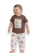Infant Boys Animal Graphic Cotton Pajama Set “ T-Shirt & Pajama Pants Nightwear