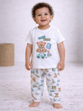 Infant Boys Teddy Bear Print Cotton Pajama Set “ T-Shirt & Pajama Pants Nightwear