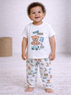 Infant Boys Teddy Bear Print Cotton Pajama Set “ T-Shirt & Pajama Pants Nightwear