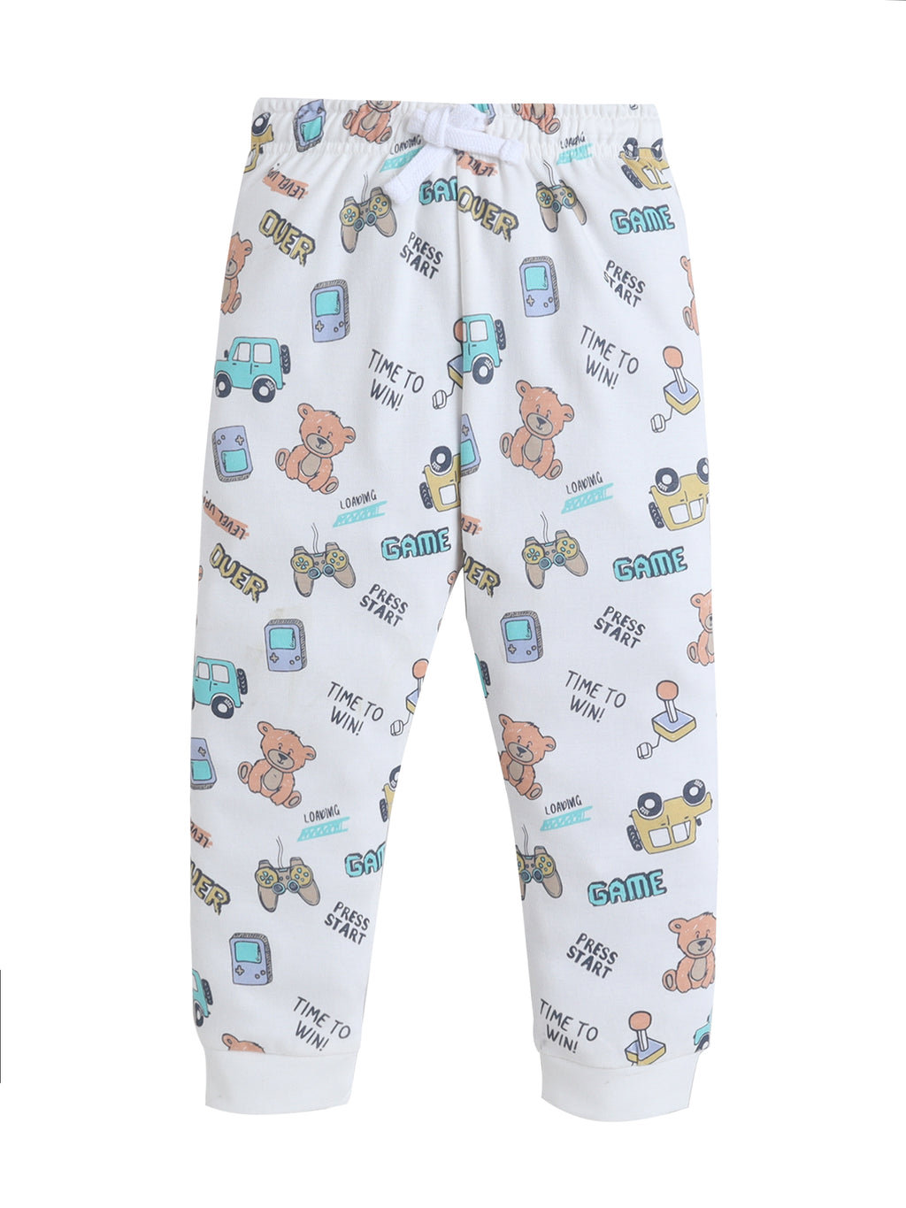 Infant Boys Teddy Bear Print Cotton Pajama Set “ T-Shirt & Pajama Pants Nightwear