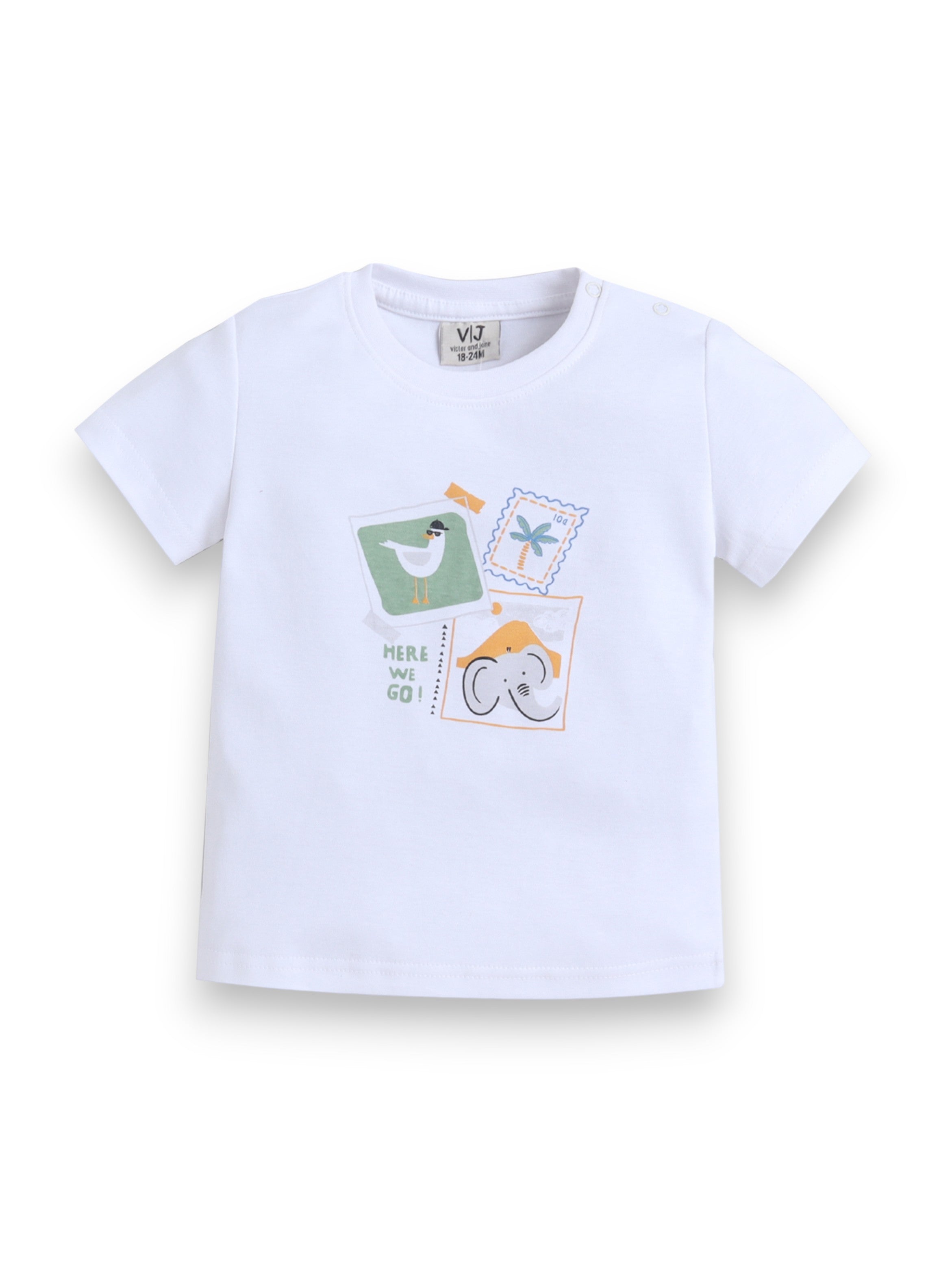 Infant Boys Bird Graphic Cotton Pajama Set “ T-Shirt & Pajama Pants Nightwear