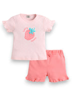Infant Girls’ 2-Piece Set “ Strawberry Print Top & Ruffle Shorts