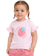 Infant Girls’ 2-Piece Set “ Strawberry Print Top & Ruffle Shorts