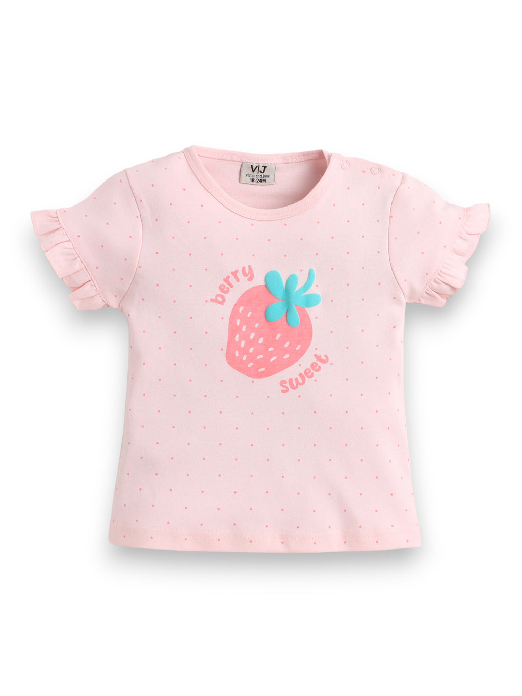 Infant Girls’ 2-Piece Set “ Strawberry Print Top & Ruffle Shorts