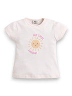 Infant Girls’ 2-Piece Set “ Sunshine Slogan Top & Floral Ruffle Shorts