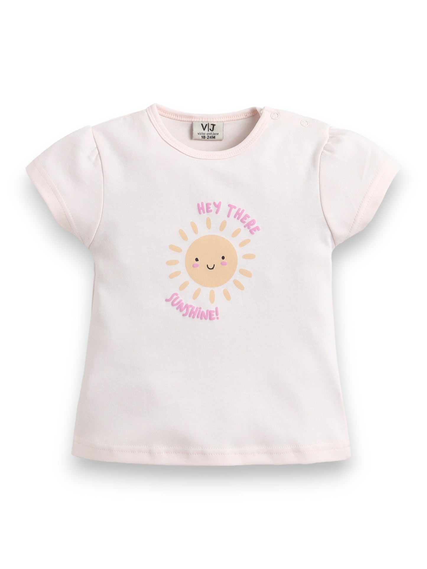 Infant Girls’ 2-Piece Set – Sunshine Slogan Top & Floral Ruffle Shorts