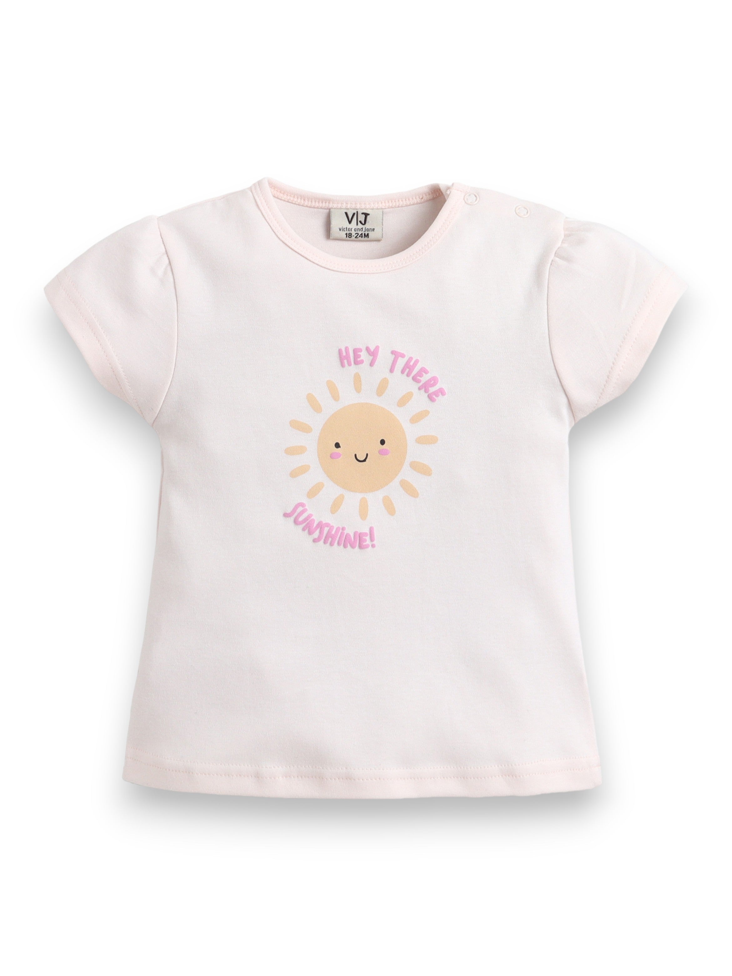 Infant Girls’ 2-Piece Set “ Sunshine Slogan Top & Floral Ruffle Shorts