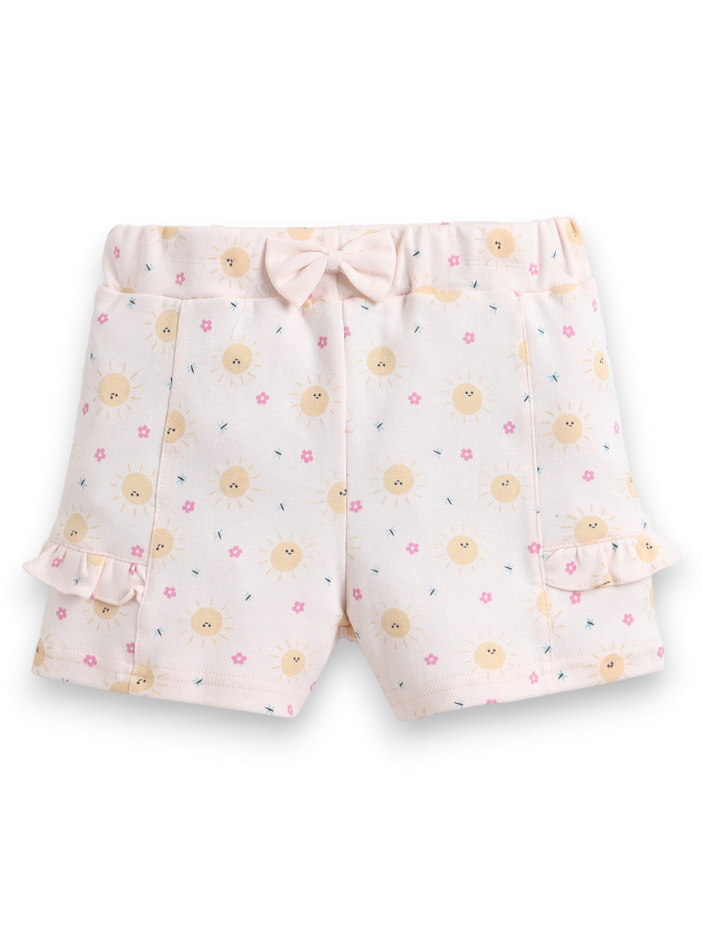 Infant Girls’ 2-Piece Set “ Sunshine Slogan Top & Floral Ruffle Shorts