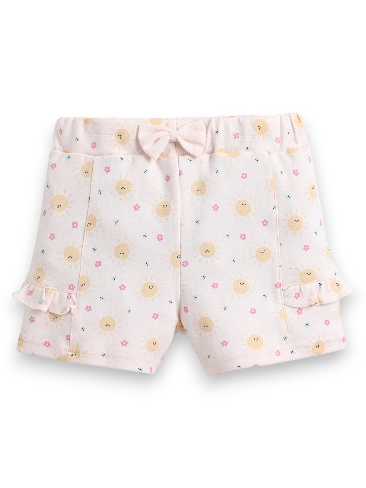 Infant Girls’ 2-Piece Set – Sunshine Slogan Top & Floral Ruffle Shorts