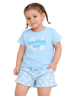 Infant Girls’ 2-Piece Set “ Œdaddy’S Girl” Top & Daisy Print Ruffle Shorts