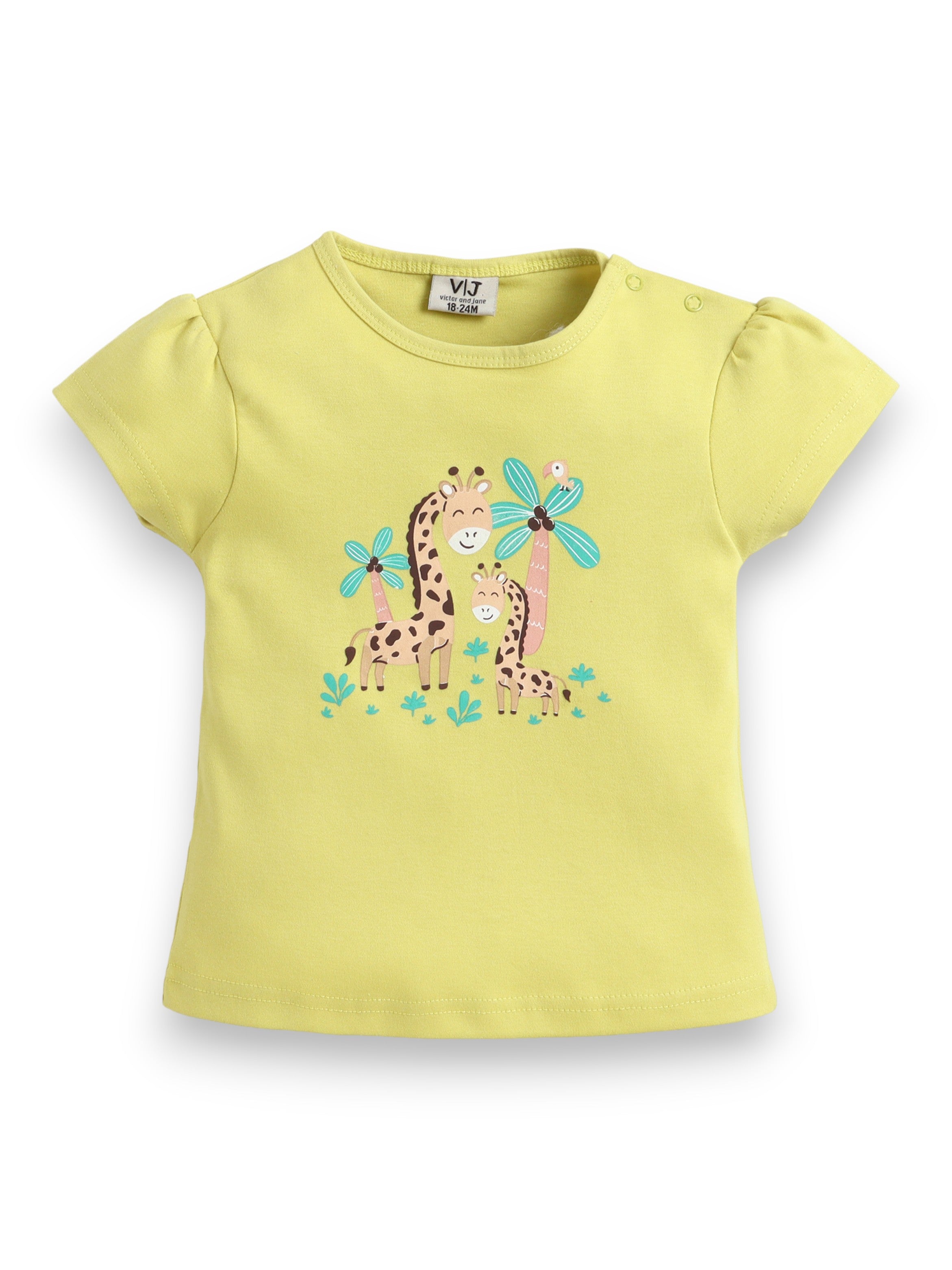 Infant Girls’ 2-Piece Set “ Giraffe Print Top & Dotted Shorts