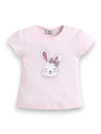 Infant Girls’ 2-Piece Set “ Bunny Face Top & Bow Detail Shorts