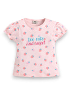 Infant Girls’ 2-Piece Set “ Œso Cute And Sweet” Puff Sleeve Top & Ruffle Shorts