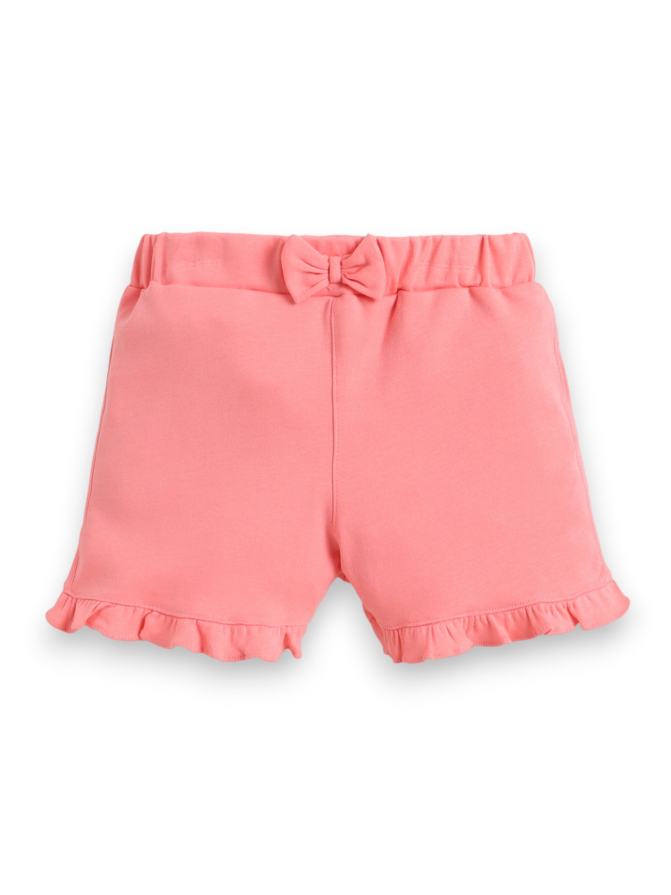 Infant Girls’ 2-Piece Set “ Œso Cute And Sweet” Puff Sleeve Top & Ruffle Shorts