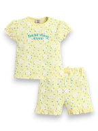 Infant Girls’ 2-Piece Set “ Œbest Day Ever” Puff Sleeve Top & Ruffle Shorts