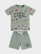 Boys Print T Shirt Set