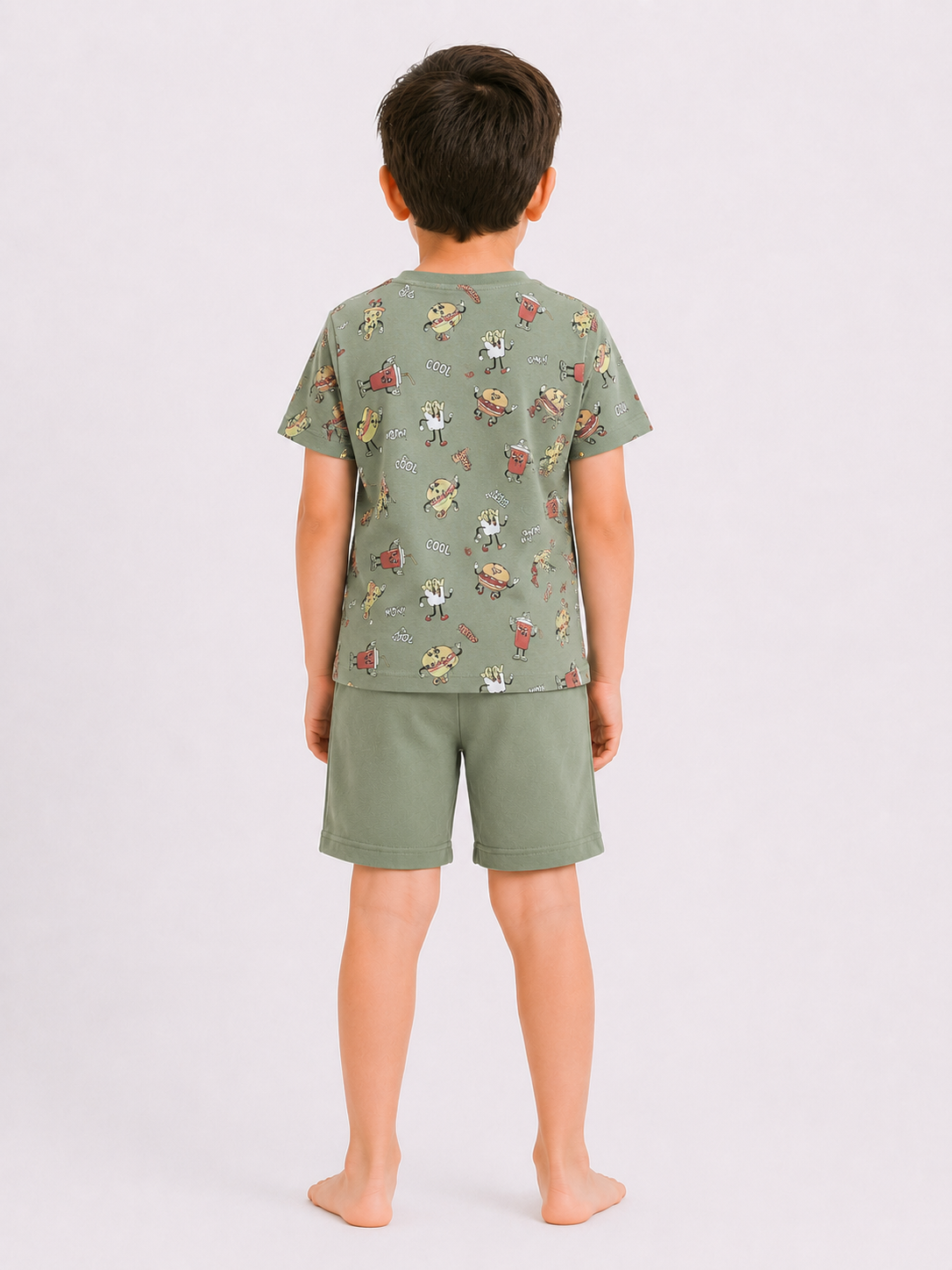 Boys Print T Shirt Set