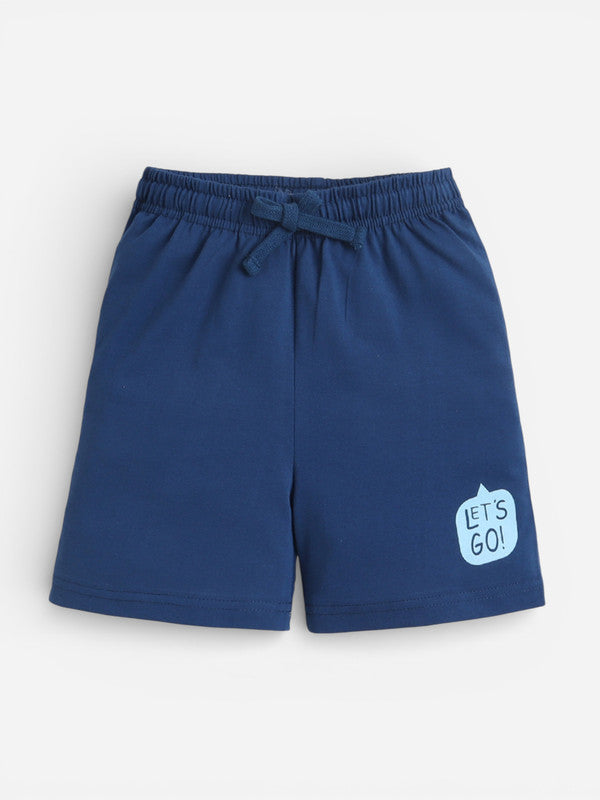 Boys Shark Print Cotton Pajama Set “ T-Shirt & Shorts Nightwear