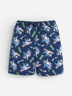 Boys Œawesome” Shark Print Cotton Pajama Set “ T-Shirt & Shorts Nightwear