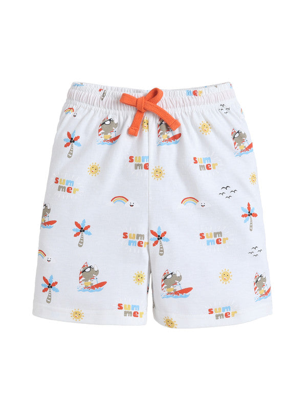 Boys Œenjoy Summer” Print Cotton Pajama Set “ T-Shirt & Shorts Nightwear