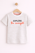 Boys Œexplore The Serengeti” Print Cotton Pajama Set “ T-Shirt & Shorts Nightwear