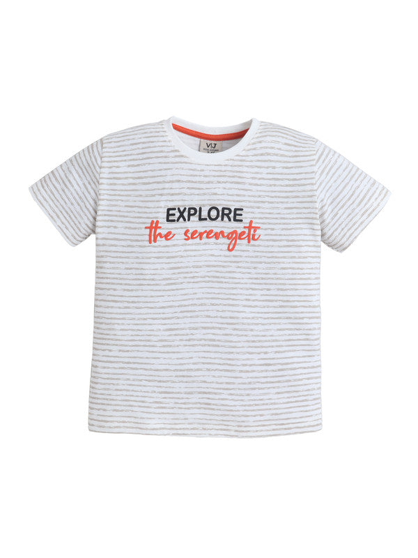 Boys Œexplore The Serengeti” Print Cotton Pajama Set “ T-Shirt & Shorts Nightwear