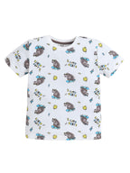 Boys Bear Skate Print Cotton Pajama Set “ T-Shirt & Shorts Nightwear