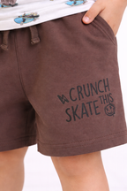 Boys Bear Skate Print Cotton Pajama Set “ T-Shirt & Shorts Nightwear
