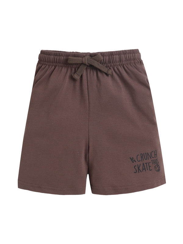 Boys Bear Skate Print Cotton Pajama Set “ T-Shirt & Shorts Nightwear