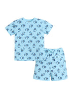Boys Robot Print Cotton Pajama Set “ T-Shirt & Shorts Nightwear