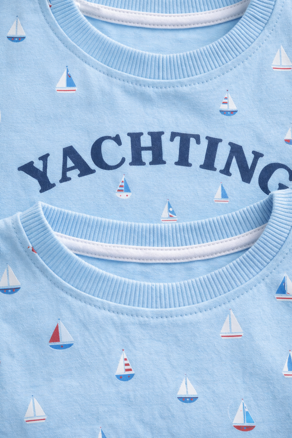 Boys Yachting Print Cotton Pajama Set “ T-Shirt & Shorts Nightwear
