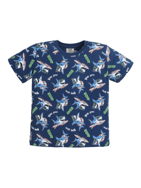 Boys’ Pajama Set “ Shark Print Cotton Nightwear (2-Piece Set)