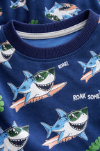 Boys’ Pajama Set “ Shark Print Cotton Nightwear (2-Piece Set)