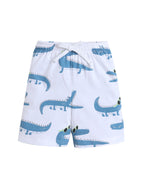 Boys Crocodile Print Cotton Pajama Set “ T-Shirt & Shorts Nightwear
