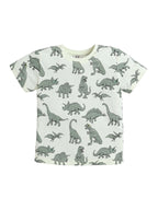 Boys Dinosaur Print Cotton Pajama Set “ T-Shirt & Shorts Nightwear