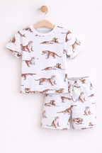 Boys Tiger Print Cotton Pajama Set “ T-Shirt & Shorts Nightwear