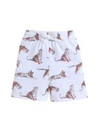 Boys Tiger Print Cotton Pajama Set “ T-Shirt & Shorts Nightwear