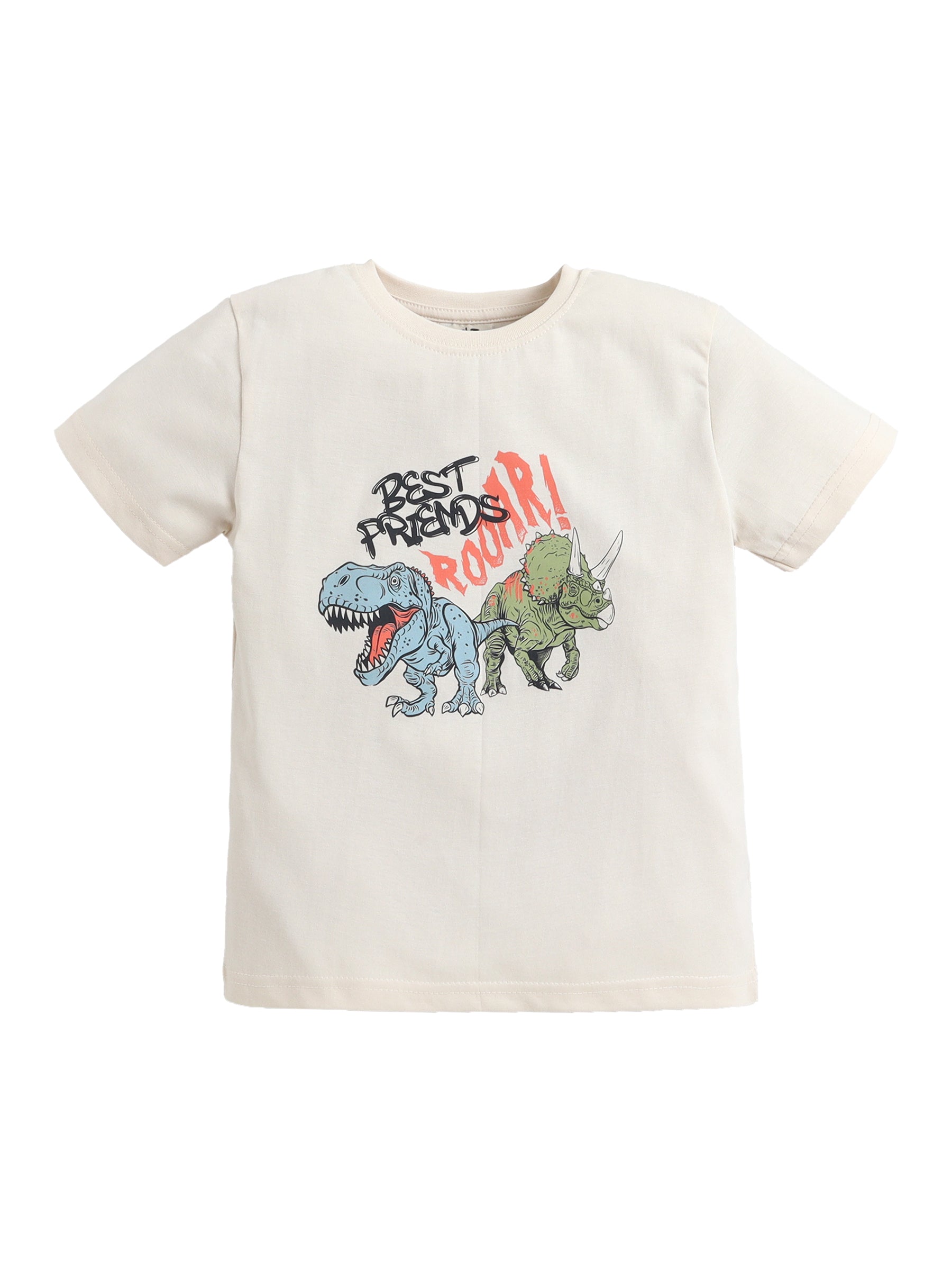 Boys Dinosaur Print Cotton Pajama Set “ T-Shirt & Shorts Nightwear